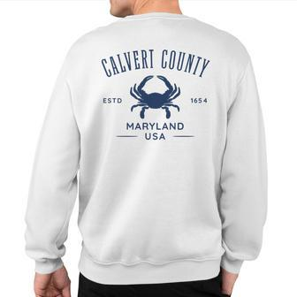 Calvert County Maryland Usa Crab Sweatshirt Back Print | Mazezy
