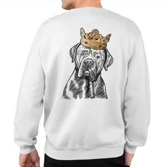 Cane Corso Dog Wearing Crown Sweatshirt Back Print | Mazezy