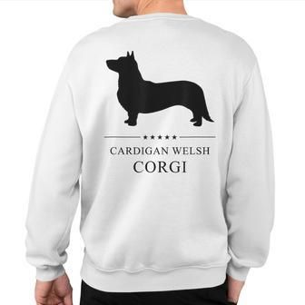 Cardigan Welsh Corgi Black Silhouette Sweatshirt Back Print | Mazezy