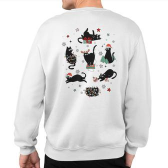 Christmas Black Cats Sweatshirt Back Print - Seseable