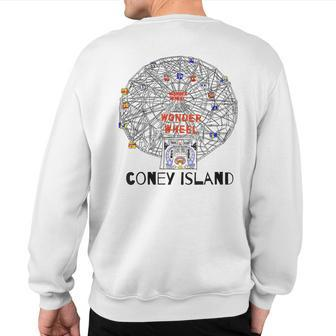 Coney Island Brooklyn New York City Ferris Wheel Sweatshirt Back Print | Mazezy