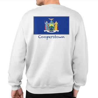 Cooperstown New York Usa Flag Souvenir Sweatshirt Back Print | Mazezy