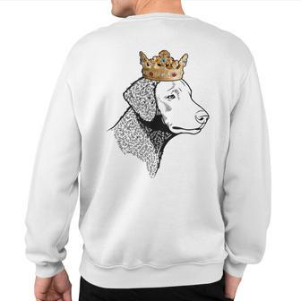 Curly-Coated Retriever Dog Wearing Crown Sweatshirt Back Print | Mazezy