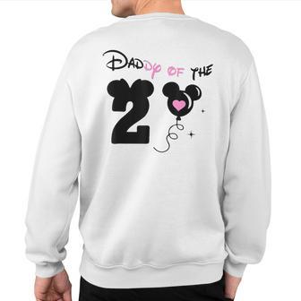Daddy Of The Twodles 2Nd Birthday Party 2 Years Old Mouse Sweatshirt Back Print - Thegiftio UK