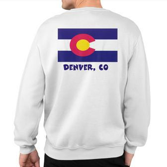 Denver Colorado Usa Flag Souvenir Sweatshirt Back Print | Mazezy DE
