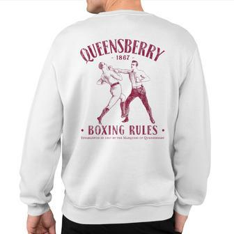 Distressed Vintage Boxing Queensbury Boxing Rules Sweatshirt Back Print | Mazezy