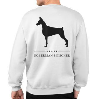 Doberman Pinscher Black Silhouette Sweatshirt Back Print | Mazezy