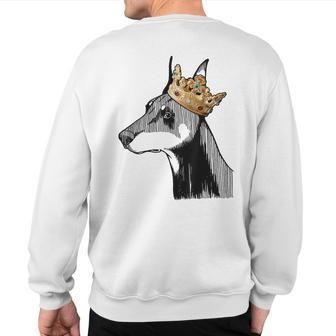 Doberman Pinscher Dog Wearing Crown Sweatshirt Back Print | Mazezy