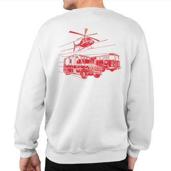 Ems Fire Rescue Truck Helicopter Cute Unique Sweatshirt Back Print - Monsterry CA