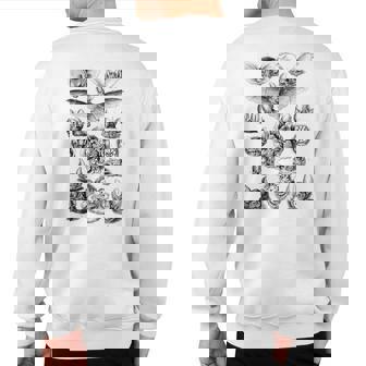 Ernst Haeckel Bats Scientific Illustration Biology Bat Lover Sweatshirt Back Print | Mazezy