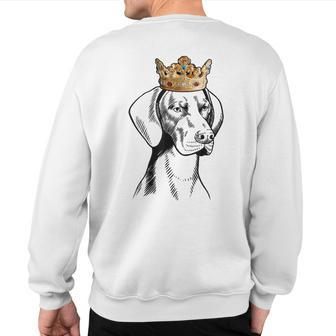 German Shorthaired Pointer Dog Wearing Crown Sweatshirt Back Print | Mazezy