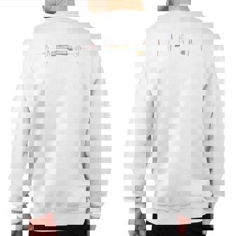 Gongoozling Heartbeat Retro Ecg Ekg Sweatshirt Back Print | Mazezy