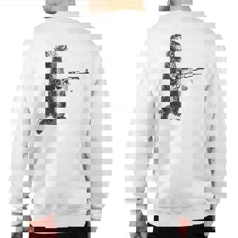 Hunting Woodchuck Ak-47 Gun Groundhog Sweatshirt Back Print | Mazezy