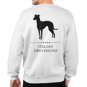 Italian Greyhound Black Silhouette Sweatshirt Back Print | Mazezy