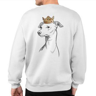 Italian Greyhound Dog Wearing Crown Sweatshirt Back Print | Mazezy