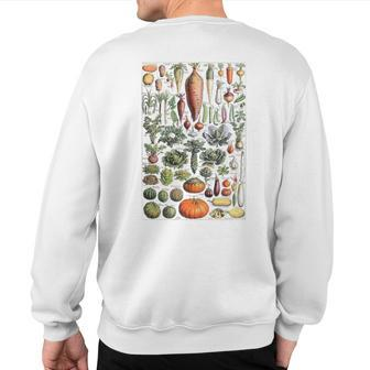 Kitchen Vegetable Identification Reference Chart Botanical Sweatshirt Back Print | Mazezy