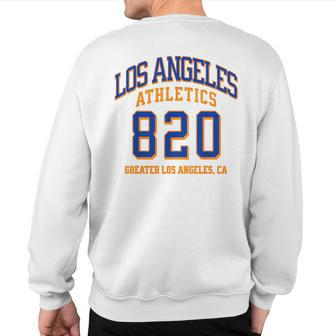 Los Angeles Athletics 820 Area Code Los Angeles California Sweatshirt Back Print | Mazezy