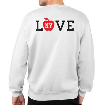 I Love Ny Big Apple Heart Cool Casual Cute Nyc New York City Sweatshirt Back Print | Mazezy