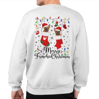 Merry Frenchie Christmas French Bulldog Xmas Party Sweatshirt Back Print - Thegiftio UK