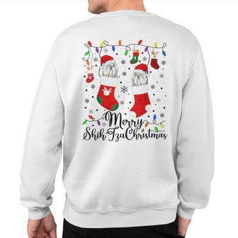 Merry Shih Tzu Christmas Shih Tzu Xmas Party Sweatshirt Back Print - Monsterry AU
