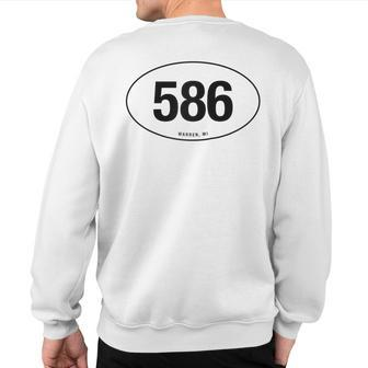 Michigan Area Code 586 Oval State Pride Sweatshirt Back Print | Mazezy CA