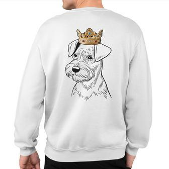Miniature Schnauzer Dog Wearing Crown Sweatshirt Back Print | Mazezy