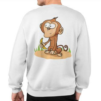 Monkey Grivet Rhesus Macaque Crab-Eating Macaque Sweatshirt Back Print | Mazezy