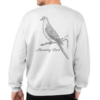 Mourning Dove Bird Ornithology Black Lines Sweatshirt Back Print | Mazezy