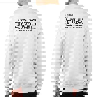 Musical Spoons Percussion I Play The Spoons Sweatshirt Back Print | Mazezy