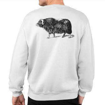 Musk Ox Arctic Buffalo Muskox Bovidae Sweatshirt Back Print | Mazezy