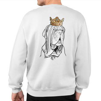 Neapolitan Mastiff Dog Wearing Crown Sweatshirt Back Print | Mazezy