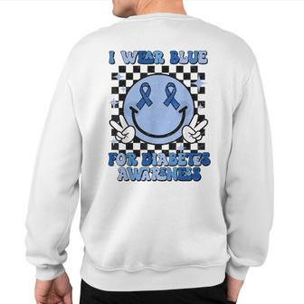 In November We Wear Blue T1d Diabetes Awareness Happy Face Sweatshirt Back Print - Seseable