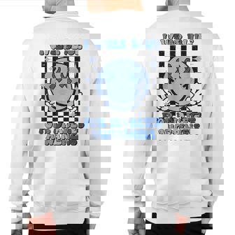 In November We Wear Blue T1d Diabetes Awareness Happy Face Sweatshirt Back Print | Seseable UK