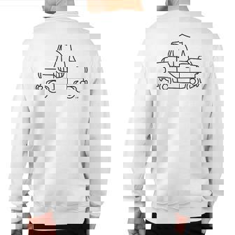 Original Cartoon Nash Metropolitan Antique Car Sweatshirt Back Print | Mazezy