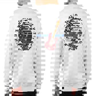 Police Musician Never Underestimate An Old Man With A Guitar Sweatshirt Back Print - Thegiftio