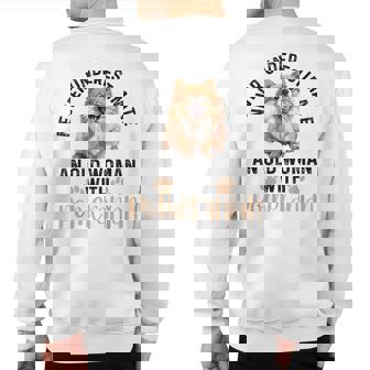 Pomeranian Pom Dog Pom-Pom Never Underestimate An Sweatshirt Back Print - Thegiftio