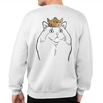 Ragdoll Cat Wearing Crown Sweatshirt Back Print | Mazezy