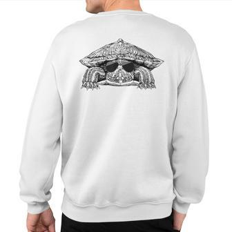 Red Eared Slider Turtle With Sunglasses Sweatshirt Back Print | Mazezy