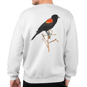 Red-Winged Blackbird For Birdwatchers Sweatshirt Back Print | Mazezy