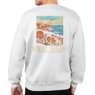 Retro Big Sur California Coast Wpa Style Vintage Graphic Sweatshirt Back Print | Mazezy
