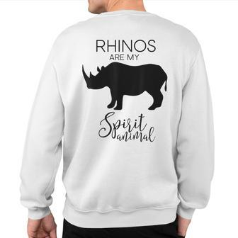 Rhino Rhinoceros Spirit Animal J000470 Sweatshirt Back Print | Mazezy