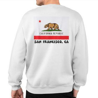 San Francisco California Usa Flag Souvenir Sweatshirt Back Print | Mazezy