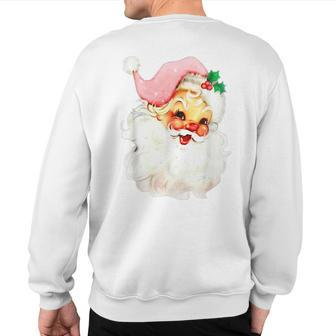 Santa Pink Vintage Christmas Claus Xmas Sweatshirt Back Print - Monsterry