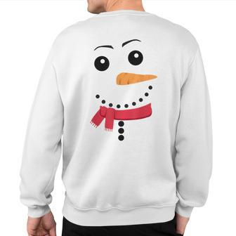 Snowman Christmas Snowman Face Sweatshirt Back Print - Thegiftio UK