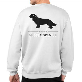 Sussex Spaniel Black Silhouette Sweatshirt Back Print | Mazezy