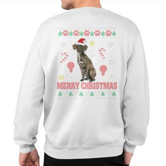 Treeing Tennessee Brindle Dog Santa Ugly Costume Xmas Sweatshirt Back Print | Mazezy