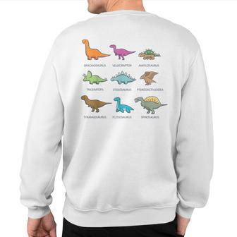 Types Of Dinosaurs Educational Sweatshirt Back Print | Mazezy UK