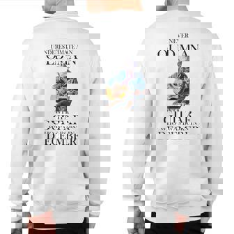 Never Underestimate A December Man With A Guitar Sweatshirt Back Print | Mazezy