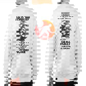 Never Underestimate An Old Love Baseball November Sport Sweatshirt Back Print - Thegiftio UK