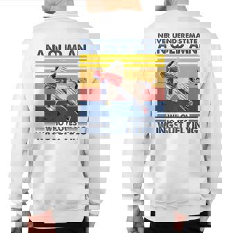 Never Underestimate An Old Man Who Loves Wingsuit Flying Sweatshirt Back Print | Seseable UK
